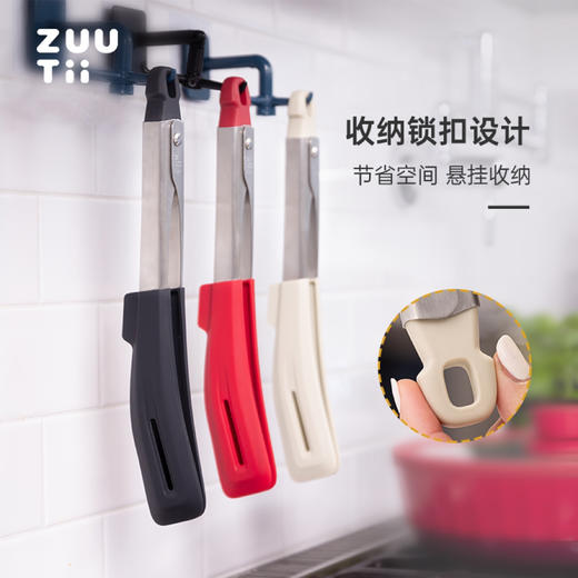 zuutii夹子食品夹硅胶牛排夹厨房不锈钢家用烤肉夹 商品图2