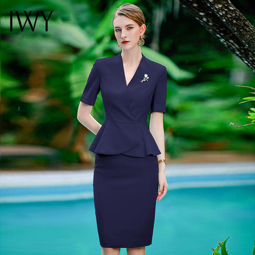 IWY/正式场合西装套装女士减龄职业装V领西服高端房地产销售工作服CS1756 商品图2