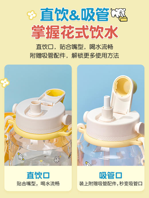 膳魔师夏季儿童水杯户外大容量直饮杯可斜挎水壶运动冷水吨吨桶/SMS-TCST-1200BBW-PET 商品图1