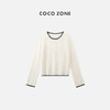 COCO ZONE 2024"米妮"春季复古纯色圆领针织衫镂空长袖上衣CC1A0605 商品缩略图4