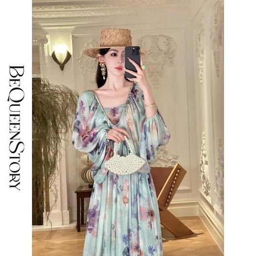 【大货捡漏，不退不换】  【花神crush】轻盈柔软飘逸感桑蚕丝插肩袖宽松连衣 商品图2