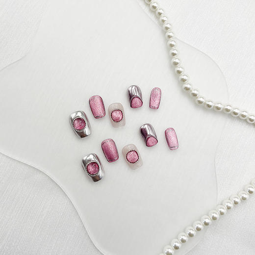 手工穿戴甲爆款高级温柔腮红可拆卸晕染ins_ym 商品图10