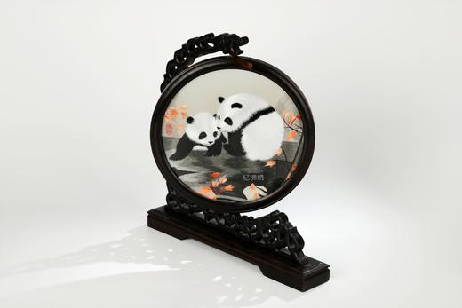 蜀绣双面绣—枫叶双熊猫 商品图1