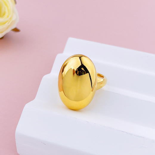 【限时克减150元】足金 【精品】无氰5D固口空心光面鸽子蛋艺术女戒(AR5DJZ00029)（预售产品下单后不退款不退货不换货不补差（预售产品下单后不退款不退货不换货不补差 商品图0