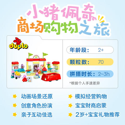 乐高积木L10434乐高得宝大颗粒系列小猪佩奇超市购物之旅 商品图2