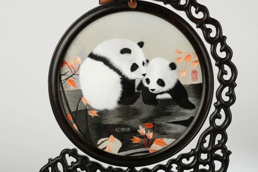 蜀绣双面绣—枫叶双熊猫 商品图5