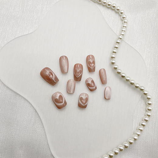 手工穿戴甲爆款高级温柔腮红可拆卸晕染ins_ym 商品图3