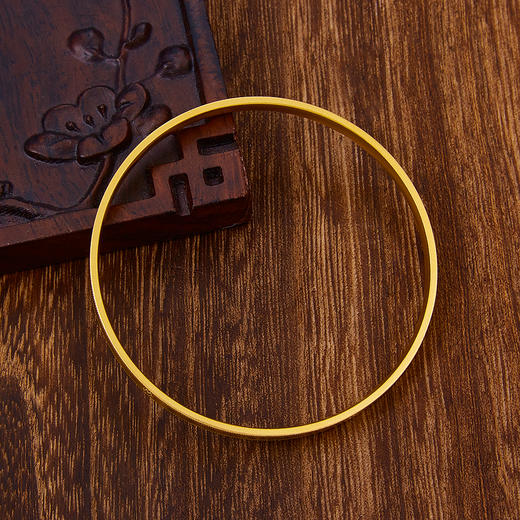 【限时克减150元】足金999 古法空心(面宽约3.7-4.1mm)圆形鱼鳞固口手镯(YGFSZ00428)（预售产品下单后不退款不退货不换货不补差价） 商品图2