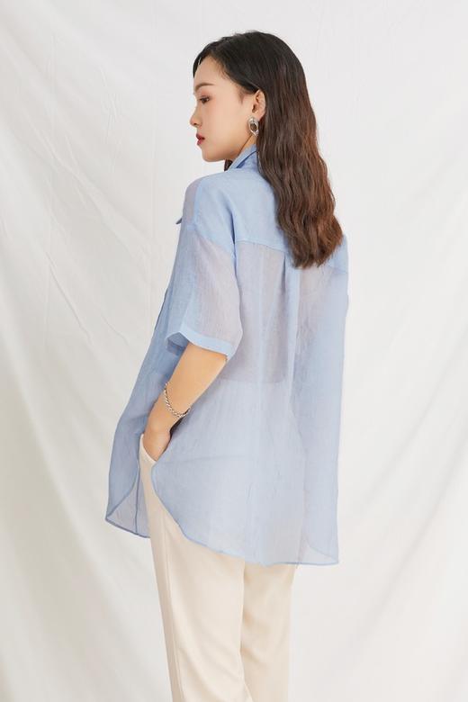 ESTELLICA 机理感宽松大翻领短袖衬衫 13077 商品图3