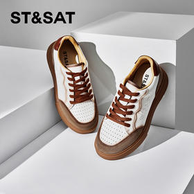 星期六复古拼色休闲透气厚底板鞋SSC1112571