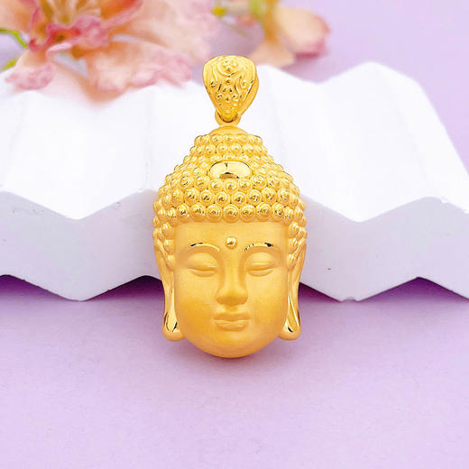 【限时克减150元】足金 【精品】3D硬金空心佛头吊坠(AR3DDZ00095-2)（预售产品下单后不退款不退货不换货不补差价）（预售产品下单后不退款不退货不换货不补差价） 商品图0