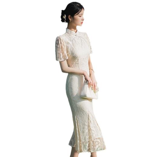 夏季米色旗袍年轻款小个子气质小清新改版良KK-2116 商品图4