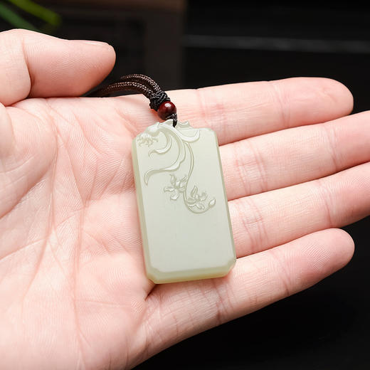 【经典】兰心蕙质和田玉无事牌吊坠 质地细腻 圆润光滑 商品图4