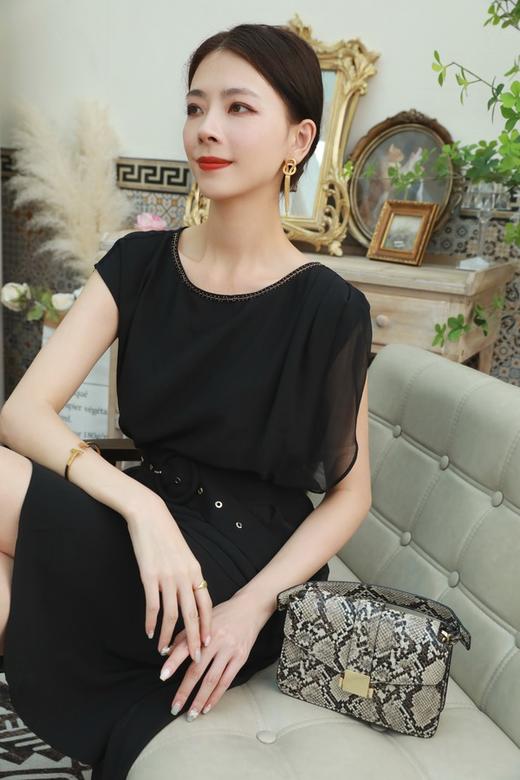 ELLA JADE 高制圆领无袖束腰连衣裙 13108 商品图4