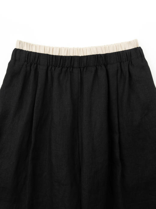 COCO ZONE "双腰头"夏季垂感百搭薄款阔腿裤撞色拼接松紧腰休闲裤CC1B0936 商品图4