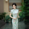 ZAYS夏季中长提花双层气质新中式女装中国风短袖连衣裙旗袍 商品缩略图0