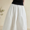 温柔文艺风肌理感半身裙女简约弹力松紧腰小白裙V2241825 商品缩略图2