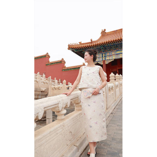 【抖音专属】陌上花开-套装（织金妆花-坎24704756-白露+半裙24706757-白露） 商品图2