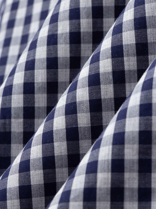 COCO ZONE "蓝格"100棉格子抽绳A字半身裙百搭复古中长裙CC1B0846 商品图6