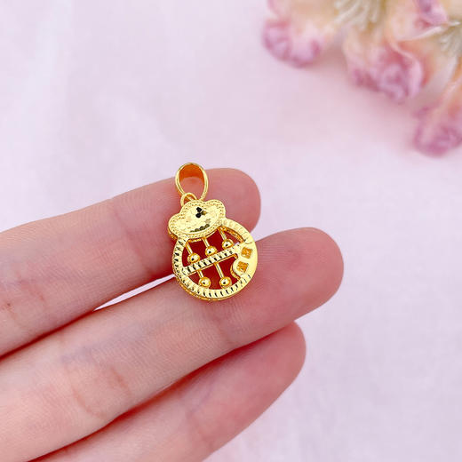 【限时克减150元】足金999.99 #福袋 【精品】五9黄金镂空鱼鳞算盘福袋吊坠（算盘珠可动）(ACDZ00350)（预售产品下单后不退款不退货不换货不补差价） 商品图3