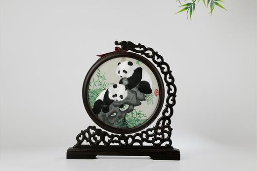 蜀绣双面绣—竹石熊猫 商品图1