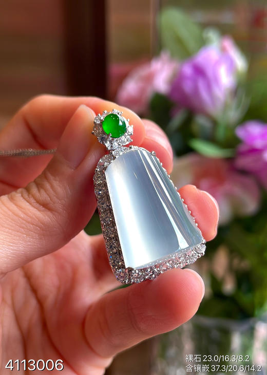 玻璃种无事牌吊坠【4113006】具体价格微信咨询 商品图6