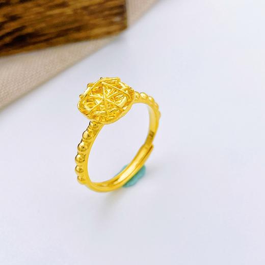 【限时克减150元】足金999.9  #小方糖 活口戒指镂空绕线方糖辘珠边女戒(OJZ00041)（预售产品下单后不退款不退货不换货不补差价（预售产品下单后不退款不退货不换货不补差价 商品图1