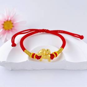 【限时7.5折】【定价黄金】足金 #儿童/宝宝 #3D硬金空心可调节幸运红绳木马手串生肖马手串马上有钱成品手串宝宝大人都适戴(AA3DSC00486)（预售产品下单后不退款不退货不换货不补差价）