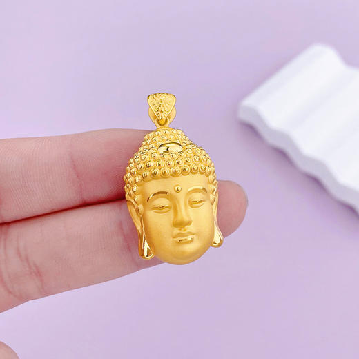 【限时克减150元】足金 【精品】3D硬金空心佛头吊坠(AR3DDZ00095-1)（预售产品下单后不退款不退货不换货不补差价）（预售产品下单后不退款不退货不换货不补差价） 商品图3