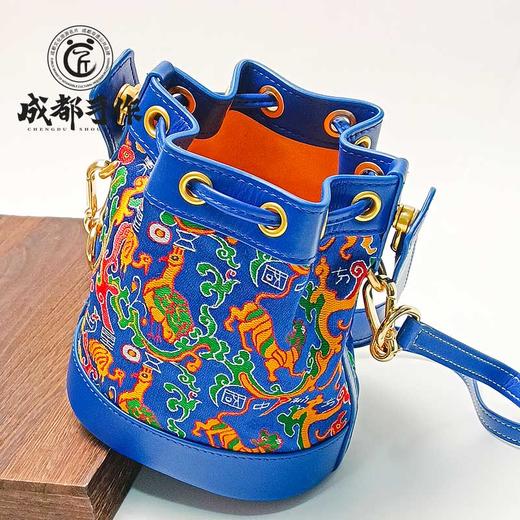 【蜀锦￭女士水桶包】成都手作蜀锦包 中国民族风锦纹斜跨包 新款大容量单肩手提包【非物质文化遗产】【四大名锦之首】 商品图2