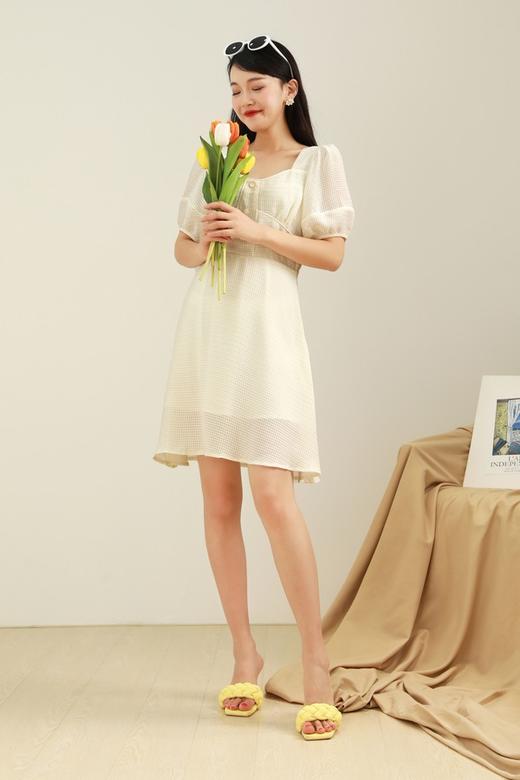 L.Fleuri 复古泡泡袖方型领连衣裙 12689 商品图4