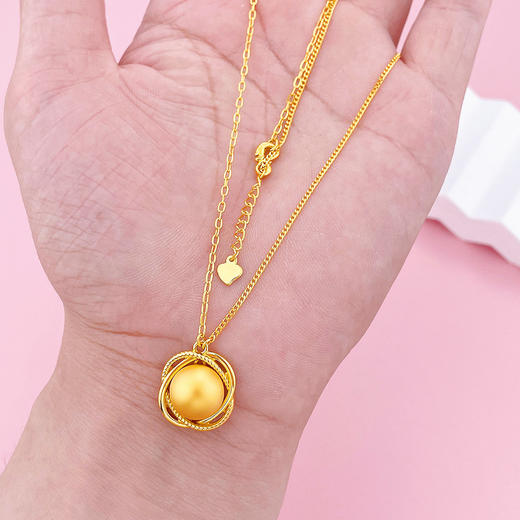 【限时克减150元】足金 无氰5D硬金空心金珠调节AB链环星金珠套链(AU5DTL00008)（预售产品下单后不退款不退货不换货不补差价（预售产品下单后不退款不退货不换货不补差价 商品图3