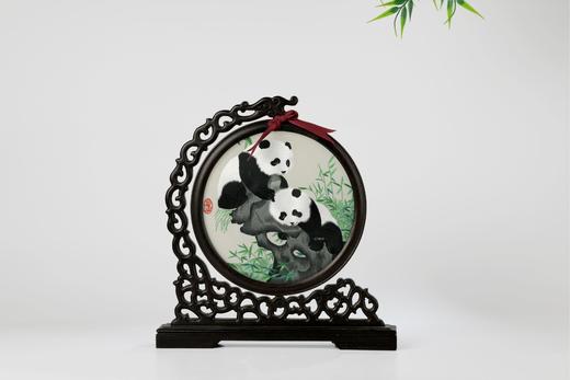 蜀绣双面绣—竹石熊猫 商品图2