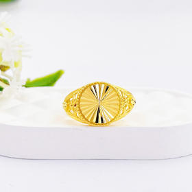 【限时克减150元】足金999.9 活口镂空戒指车花仿钻圆形女戒(AF010JZ00157)（预售产品下单后不退款不退货不换货不补差价