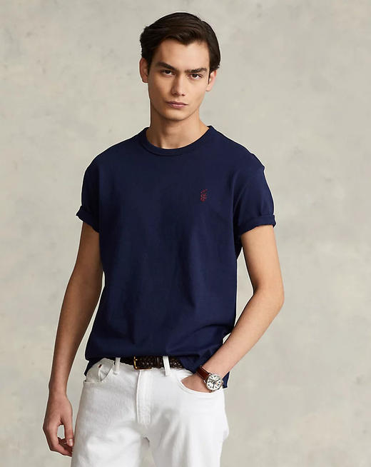 小马刺绣夏季经典款 定制纯色小标 圆领短袖T恤 6色 PT-1168 商品图0