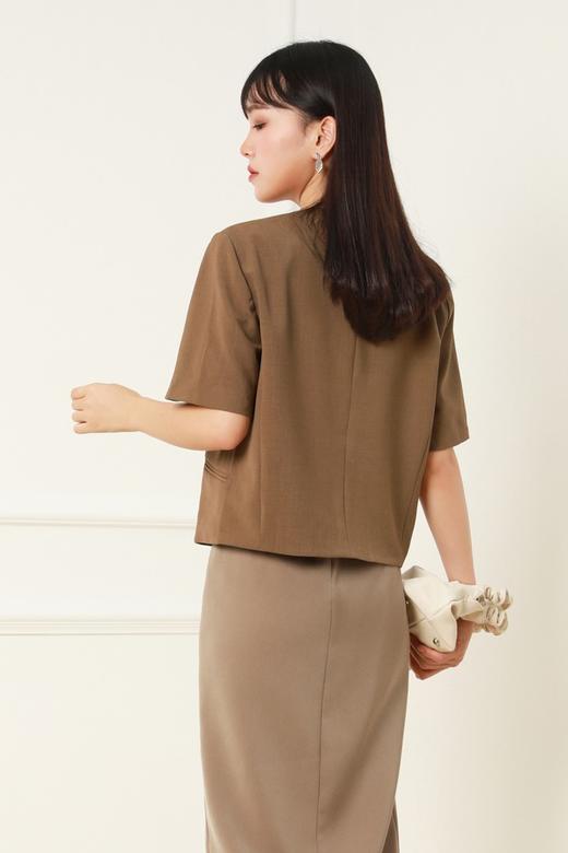 amadella 灰咖色无领西装外套 12804 商品图2