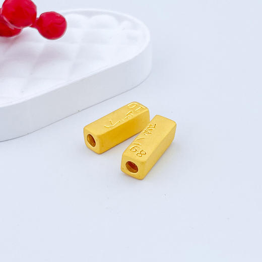 【限时7.5折】【定价黄金】足金 【精品】3D硬金空心双面89不离10情侣手串配件(AR3DSC00045)预售产品下单后不退款不退货不换货不补差价 商品图3