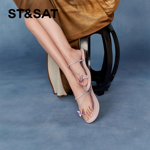 星期六仙女风蝴蝶夹趾舒适平底拖SSC2110257 商品图5