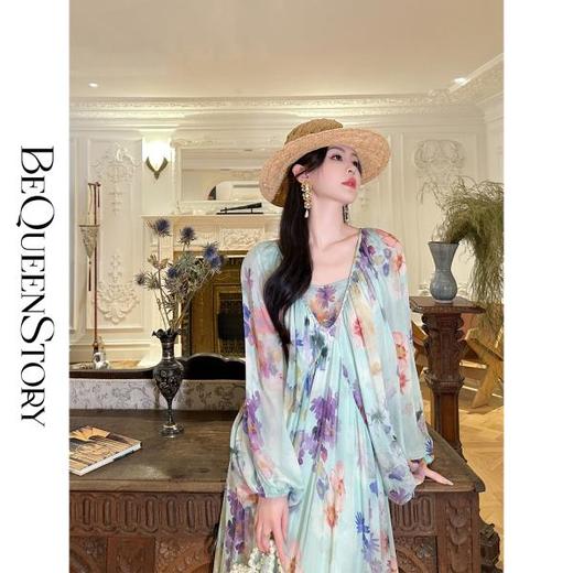 【大货捡漏，不退不换】  【花神crush】轻盈柔软飘逸感桑蚕丝插肩袖宽松连衣 商品图4