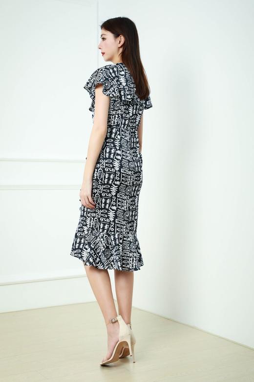 ELLA JADE V领时髦印花鱼尾连衣裙 12790 商品图3