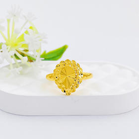 【限时克减150元】足金999.9 活口戒指车花水滴形仿钻女戒(AF010JZ00142)（预售产品下单后不退款不退货不换货不补差价