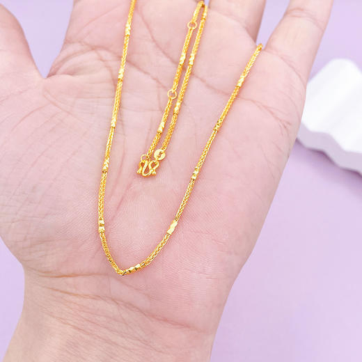 【限时克减150元】足金999 5G黄金17-18寸调节肖邦间筒项链(AG5GXL00018-2)补差价）补差价）预售产品下单后不退款不退货不换货不补差价 商品图2