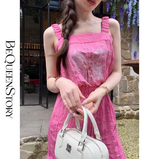 【孤品样衣，不退不换】【青春由你】时尚蝴蝶烫画休闲工装风仿铜氨皱背带裤 商品图4