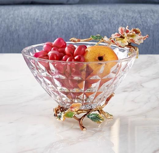 【彼达思】罗比罗丹蝶恋花果盘A粉色2023新款餐厅茶几珐琅彩果斗水果盘 商品图1