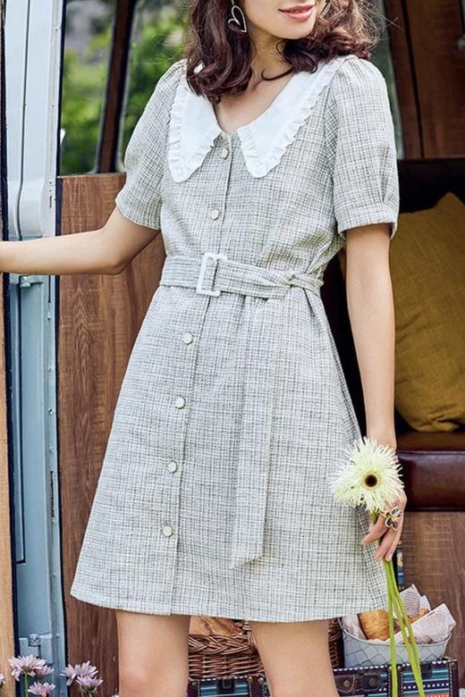 Betu百图 甜美娃娃领短袖腰带连衣裙 12468 商品图2