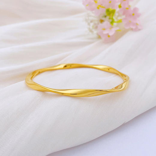 【限时克减150元】足金 #超轻  #电商爆款   【精品】无氰5D超轻硬金空心固口莫比乌斯环手镯(AR5DSZ00007)预售产品下单后不退款不退货不换货不补差价） 商品图1