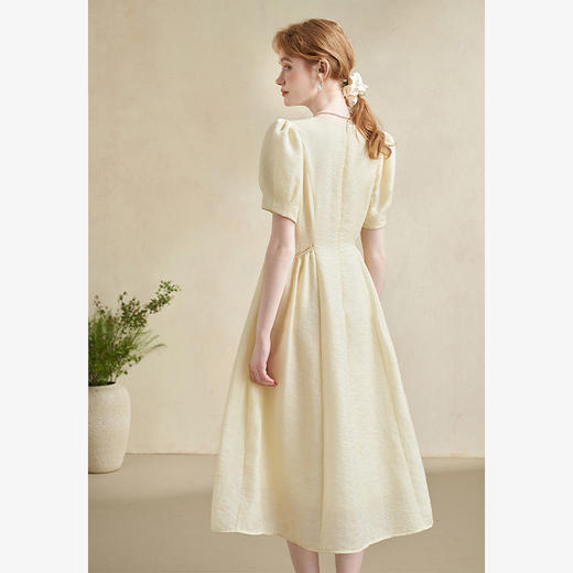 法式优雅简约连衣裙女气质高级感A字泡泡袖连衣裙V0041929 商品图4