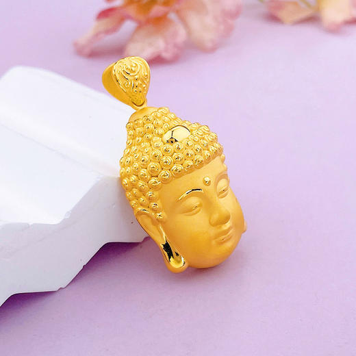 【限时克减150元】足金 【精品】3D硬金空心佛头吊坠(AR3DDZ00095-2)（预售产品下单后不退款不退货不换货不补差价）（预售产品下单后不退款不退货不换货不补差价） 商品图2