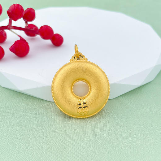 【限时克减150元】足金999 【精品】天赐鸿福空心福字平安扣吊坠(AUDZ00003-2)（预售产品下单后不退款不退货不换货不补差价）（预售产品下单后不退款不退货不换货不补差价） 商品图0