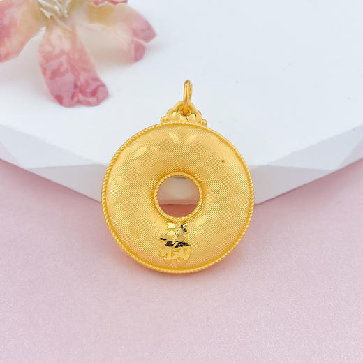 【限时克减150元】足金999.9 【精品】空心天赐鸿福铜钱纹福字平安扣吊坠(AUWZDZ00003-2)（预售产品下单后不退款不退货不换货不补差（预售产品下单后不退款不退货不换货不补差 商品图0